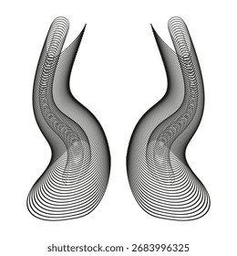 Abstractas líneas curvas. Ilustración de forma fluida. Patrón de onda moderno. Vector forma espiral. EPS 10.