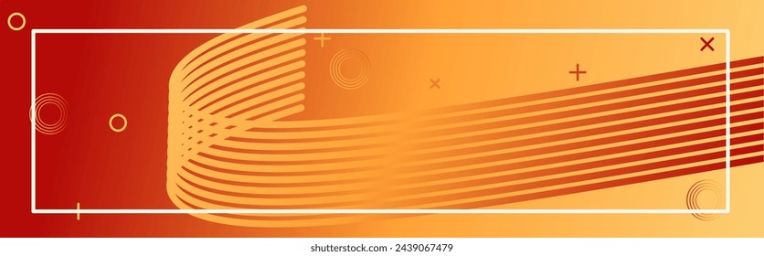 Abstract curved lines gradient with memphis style background