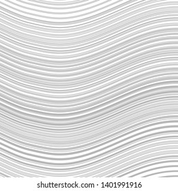 Abstract curved lines. Gray on white. Sine wave cycle with varying line thickness. 
