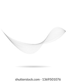 Abstract curved lines isolated on white background. Graphic template for web, brochure and others. Vector illustration.