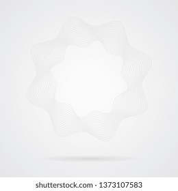Abstract curved lines isolated on black background. Graphic template for web, brochure and others. Vector business logo element.