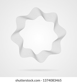 Abstract curved lines isolated on black background. Graphic template for web, brochure and others. Vector business logo element.