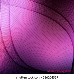 Abstract curved lines on blured background. Vector illustration.