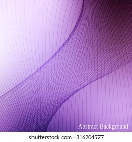 Abstract curved lines on blured background. Vector illustration.