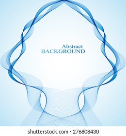 Abstract curved lines on bright background. Vector illustration.