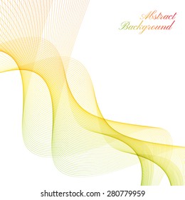 Abstract curved lines on bright background. Vector illustration.