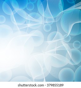 Abstract curved lines on bright background