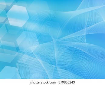 Abstract curved lines on bright background