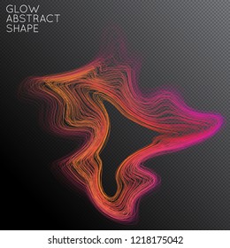 Forma de líneas curvas Abstractas aisladas sobre fondo negro transparente. La mezcla colorida brillante del gradiente crea el movimiento líquido con el resplandor transparente. Plasma de energía con efecto de desenfoque de borde futurista.