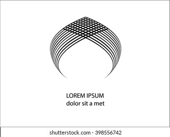 Abstract curved lines sphere. Business logo element. Vector background