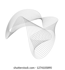 Abstract curved lines. Vector background