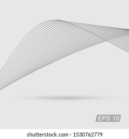 Abstract curved lines. Vector background for graphic and business design