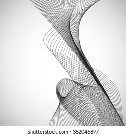 Abstract curved lines. Vector background