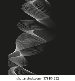 Abstract curved lines. Vector background