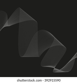 Abstract curved lines. Vector background
