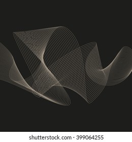 Abstract curved lines. Vector background