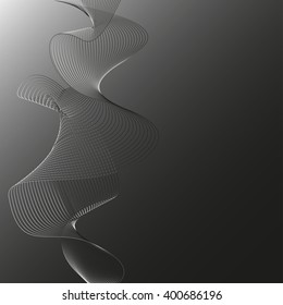 Abstract curved lines. Vector background