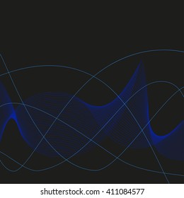 Abstract curved lines. Vector background