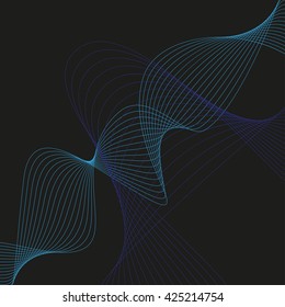 Abstract curved lines. Vector background