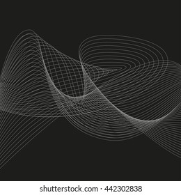 Abstract curved lines. Vector background