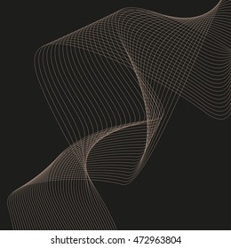 Abstract curved lines. Vector background