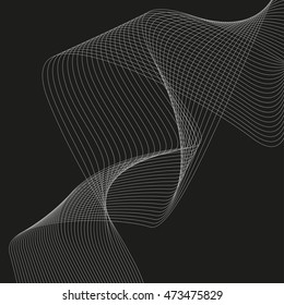 Abstract curved lines. Vector background