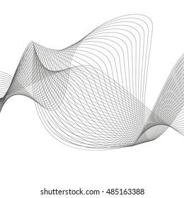 Abstract curved lines. Vector background
