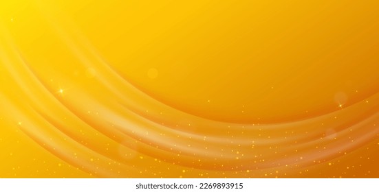 Abstract curved orange layer modern background with lighting effect. You can use for banner, ad, poster, template, business presentation. Vector illustration