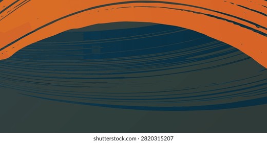 abstract curved orange and navy blue lines create a smooth flowing digital art background with modern shapes and dynamic contrast