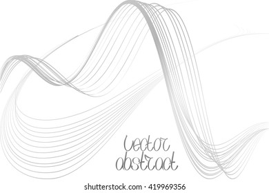 Abstract Curved Pattern. Black Lines and Grey Waves. Vector Illustration
