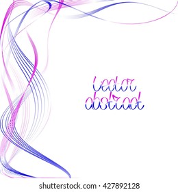 Abstract Curved Pattern. Blue Lines and Mauve Waves. Vector Illustration
