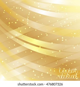 Abstract Curved Pattern. Golden Texture Structure. Vector Illustration