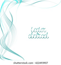 Abstract Curved Pattern. Turquoise Lines and Azure Waves. Vector Illustration