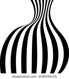 Perspectiva Curvada Abstrata Linhas de Faixas Pretas Brancas