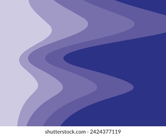 abstract curved plane composition with gradient tones of blue and purple and a blue background color for visual design needs
