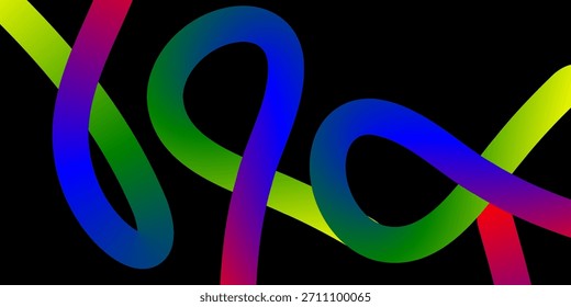 Abstractas línea de arco iris curvada que presenta Formas de onda de gradiente fluidas con cintas de colores lisos dispuestos en un fondo decorativo moderno para el diseño visual contemporáneo