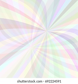 Abstract curved ray burst background - vector illustration from light colored curved rays in pale colors