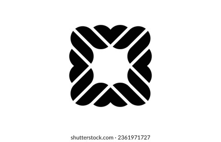 Abstract curved rectangular ornament logo