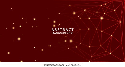 Abstract curved red lines on red background with lighting effect and copy space for text. Luxury design style. Vector illustration