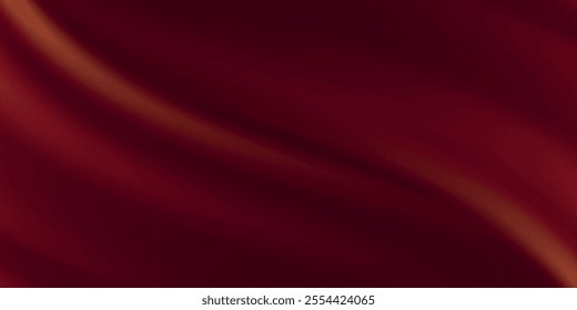 Abstract curved red shape on red background with lighting effect and copy space for text. Luxury design style. Vector illustration