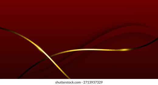 Forma roja curva Abstractas en el fondo rojo con efecto luminoso