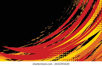 Abstract curved red stripes racing background for car wrap sticker