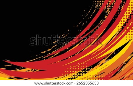 Abstract curved red stripes racing background for car wrap sticker