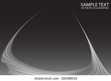Abstract curved shape background template - Metal modern design vector template