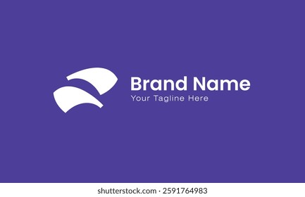 Abstract curved shape bold line logo design vector