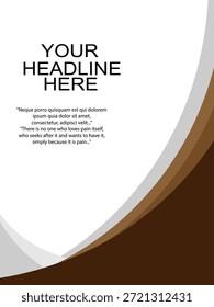 Abstract curved shape with simple design, for annual reports, magazines, booklets, proposals, portfolios, brochures, posters. simple cover proposal.