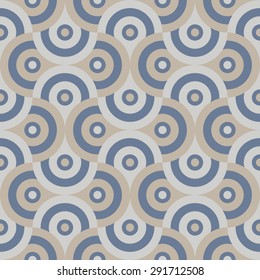 Abstract curved shapes and dots seamless pattern.