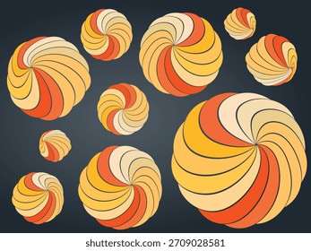 Formas curvas abstratas que formam vários círculos. Moda decorativa.