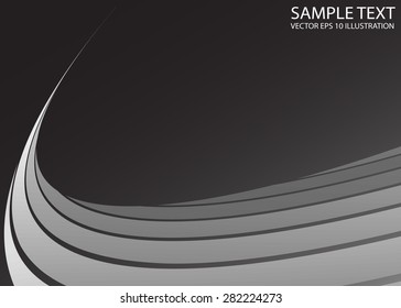 Abstract curved space shape background illustration - Metal modern abstract vector template illustration