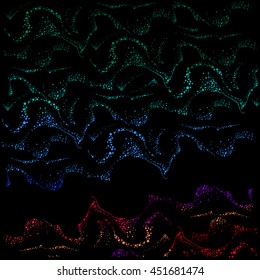 Abstract curved texture. Pattern of waves, splashes, leather prints, irregular curves. Vector Illustration
